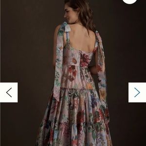 BHLDN Isabella Tiered Square-Neck A-Line Midi Dress Size 12 (see Description)